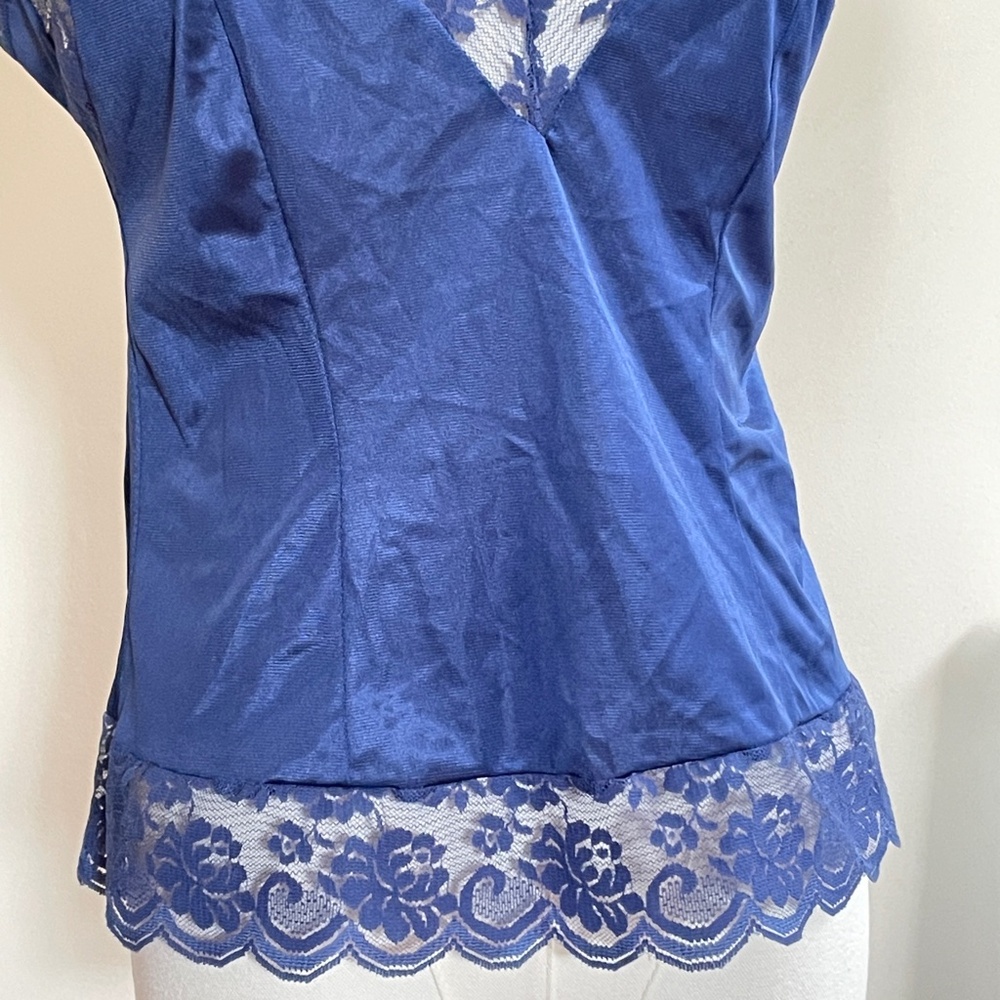 Vintage Lingerie Babydoll Slip Cami Top Lace Satin 36 /S Festival Y2K Romantic - Picture 3 of 15